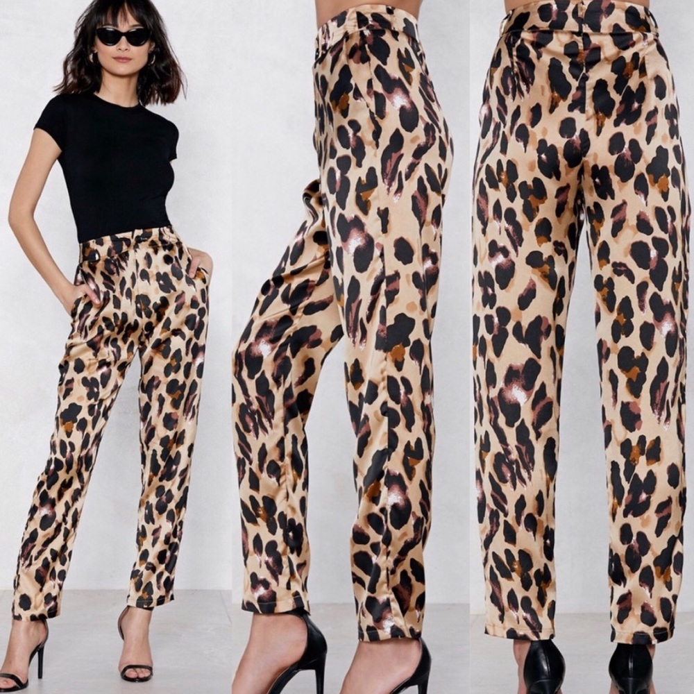 Nasty Gal High Waisted Tailor Leopard Print Pant